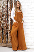 Knotted Straps Patch Pocket Wide Leg Jumpsuit